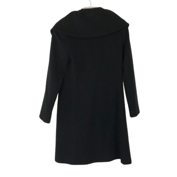 Cinzia Rocca Womens Size 4 Black Wide Collar Wool Angora Blend Designer Coat - Picture 4 of 8
